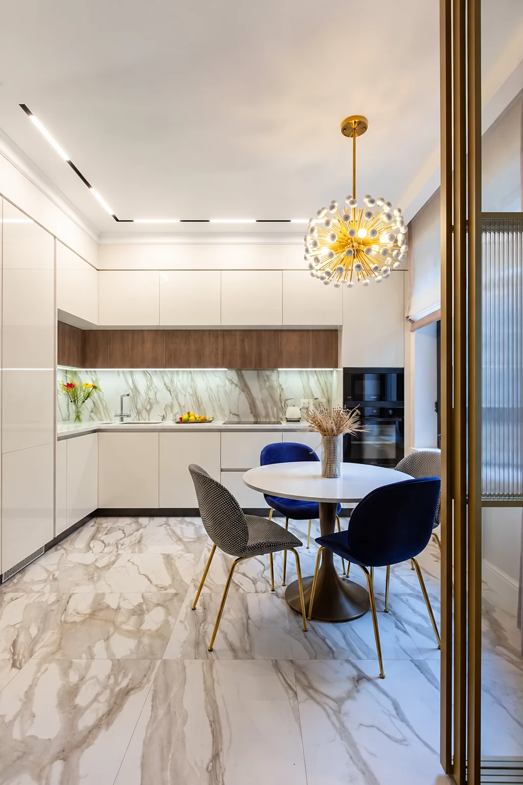 Luxe Астель — ракурс 7, П-образная, Кремовый и светлый дуб