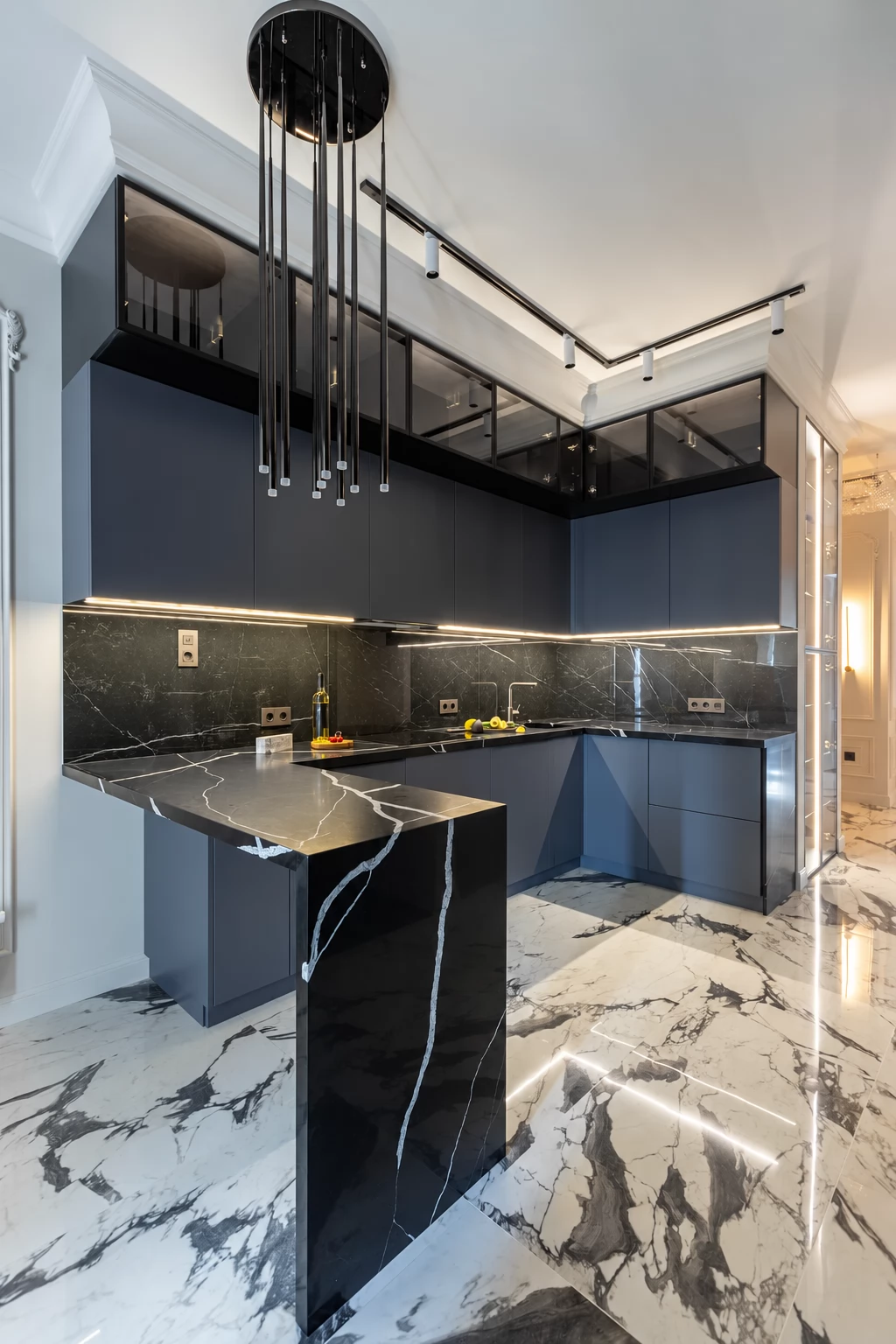 Luxe Кристи — ракурс 4, П-образная, Графитовый и чёрный