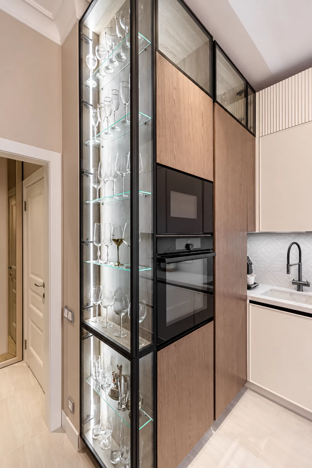 Luxe Матильда — ракурс 5, Угловая, Белый и натуральный орех